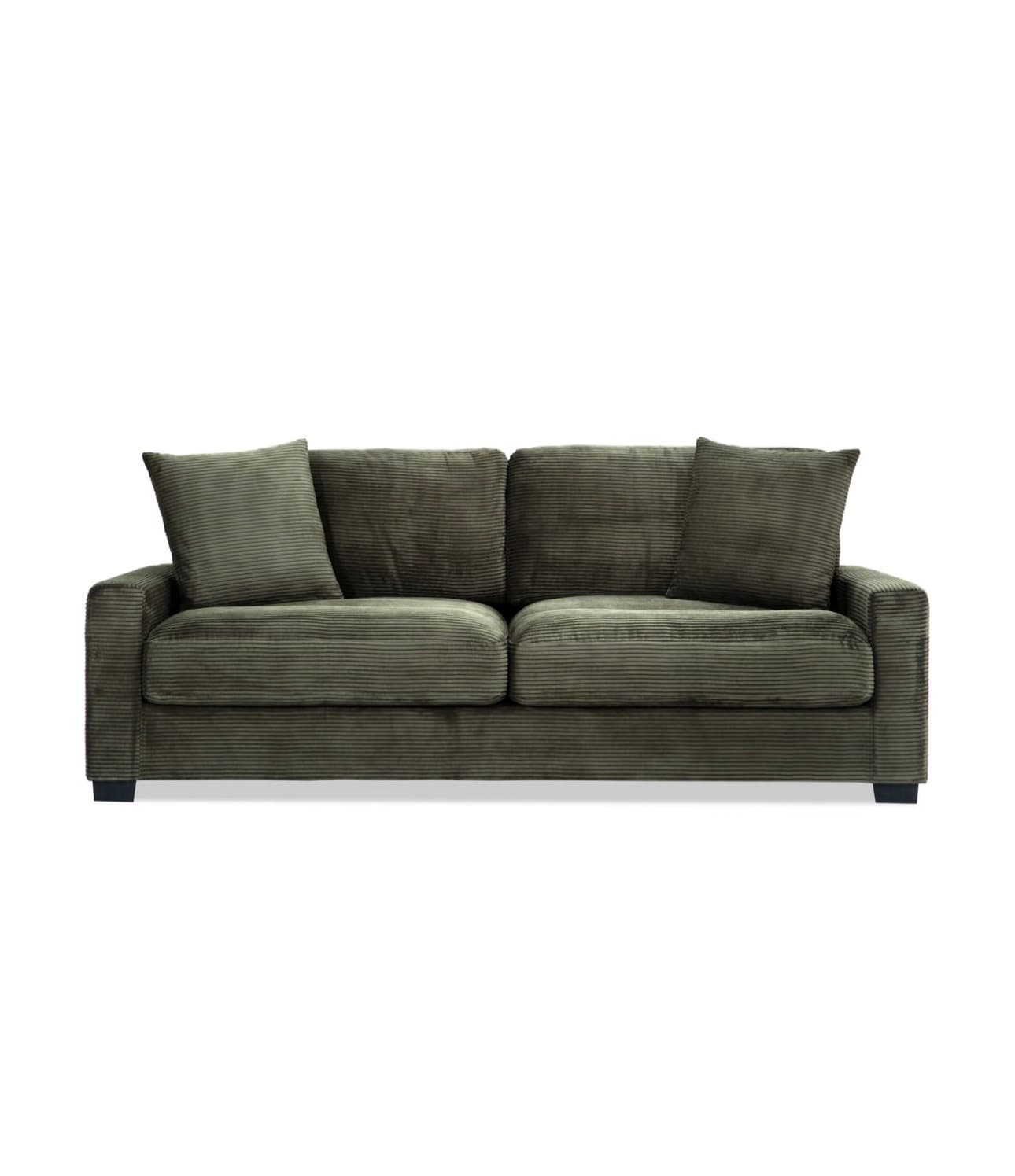 Dark Green Corduroy Two-Seat Sofa